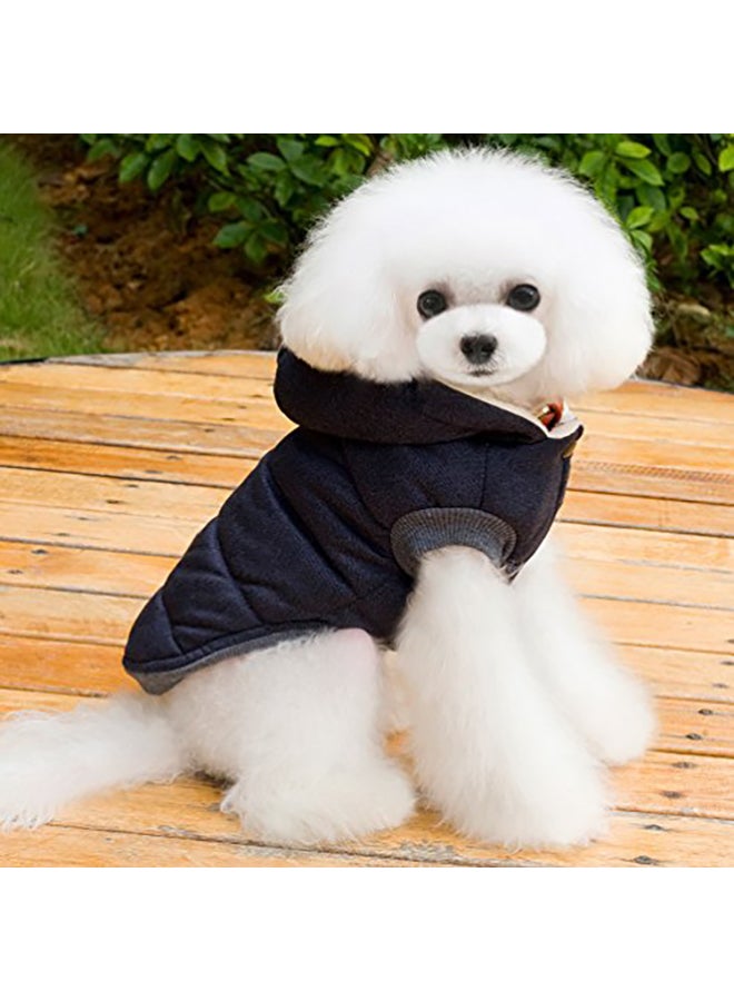 Selmai Fleece Dog Hoodie Winter Coat Black XL - Image 4