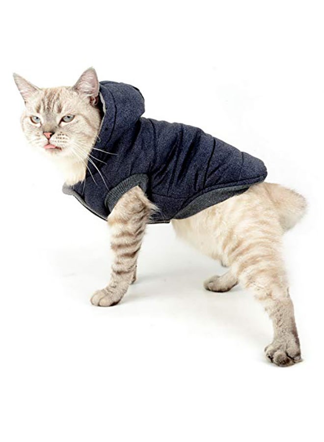 Selmai Fleece Dog Hoodie Winter Coat Black XL - Image 5