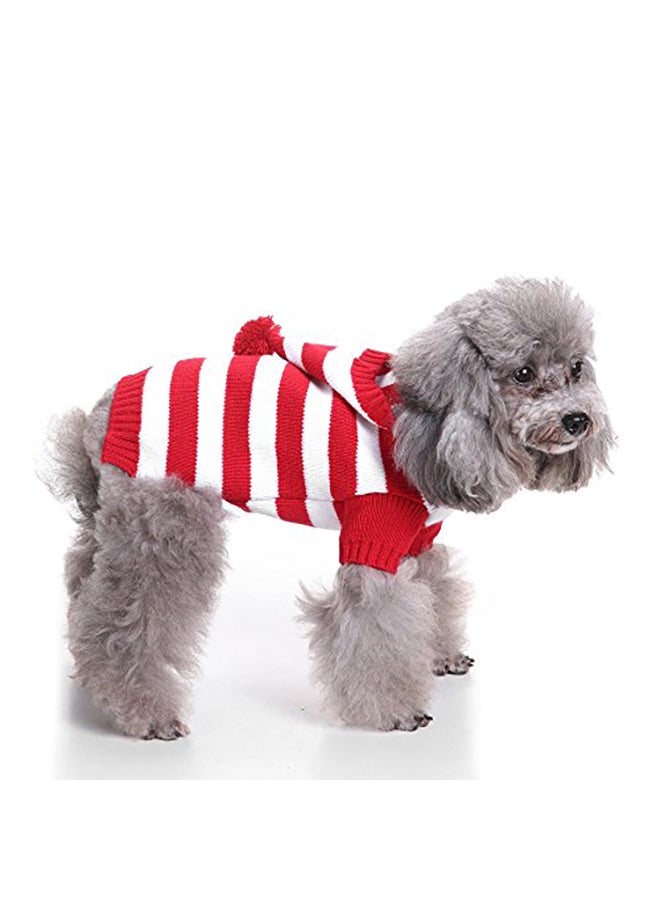 Striped Dog Sweater Red Large - Image 1