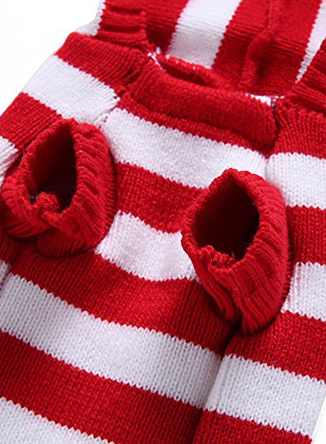 Striped Dog Sweater Red Large - Image 3