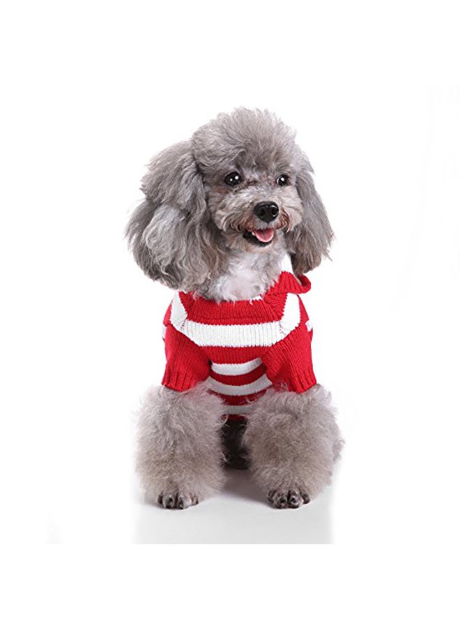 Striped Dog Sweater Red Large - Image 2