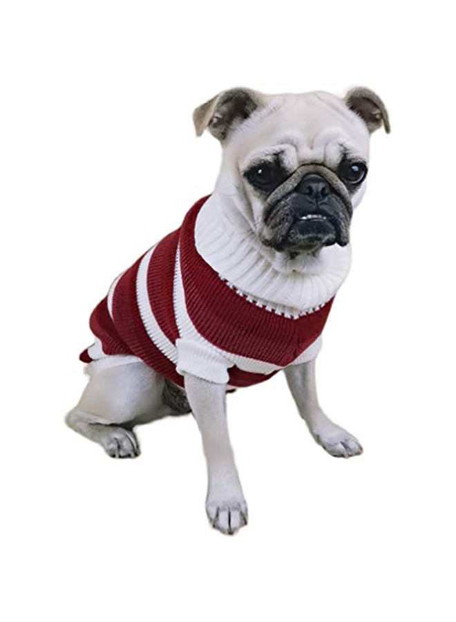 Winter Clothes Turtleneck Sweater For Dogs Red XS - Image 1