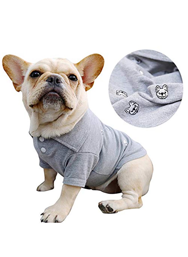 قميص مطرز قطني للكلاب رمادي XX-Large - Image 2