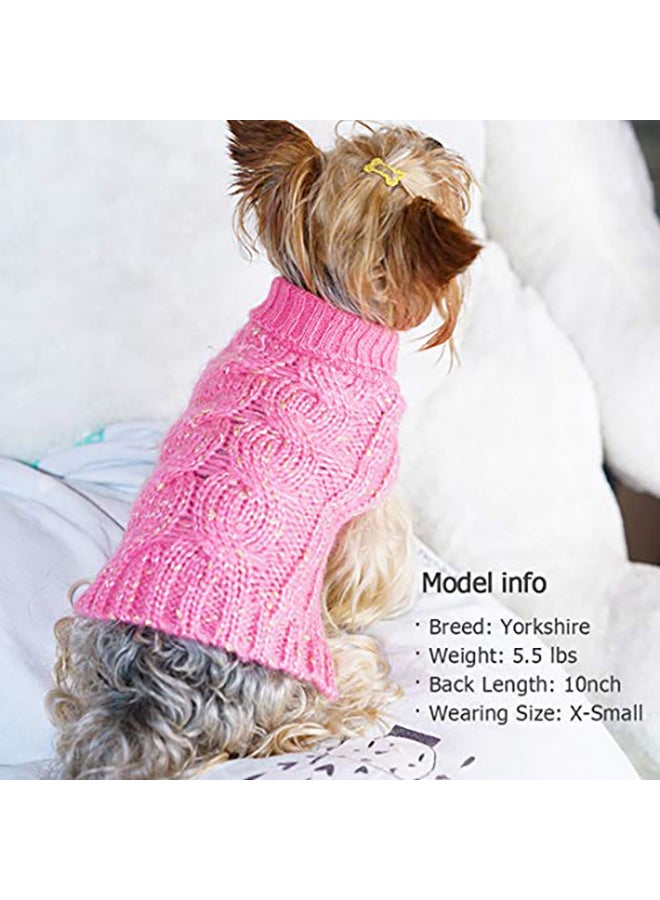 Generic Kyeese Dog Turtleneck Sweaters For Dogs Pink Small - Image 1