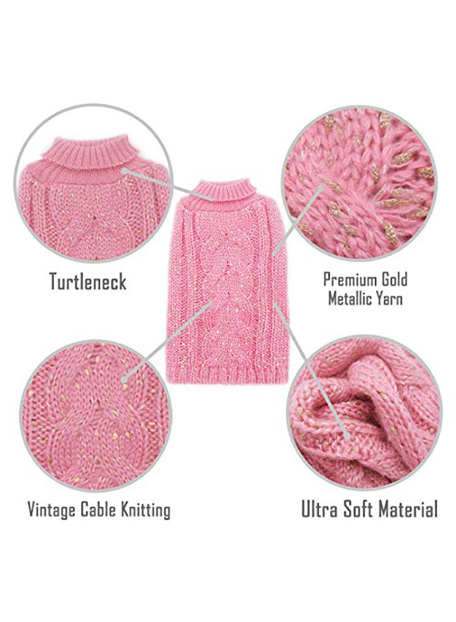Generic Kyeese Dog Turtleneck Sweaters For Dogs Pink Small - Image 4