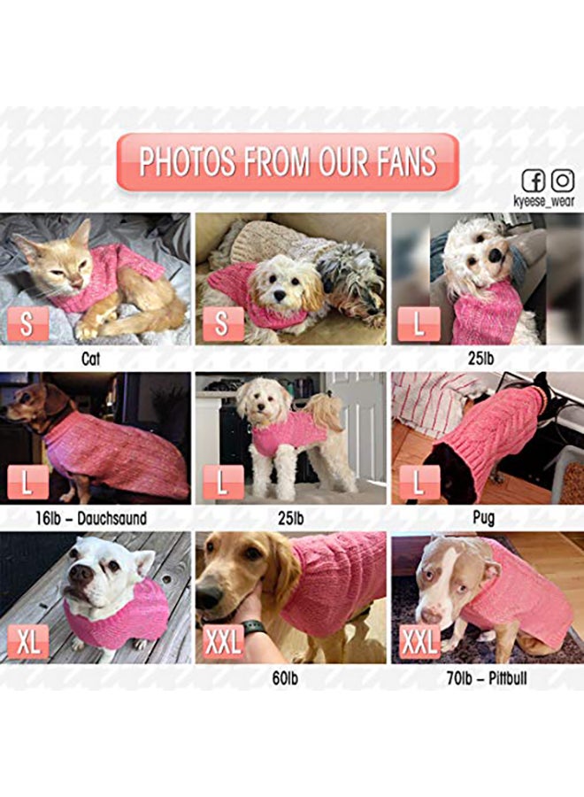 Generic Kyeese Dog Turtleneck Sweaters For Dogs Pink Small - Image 5
