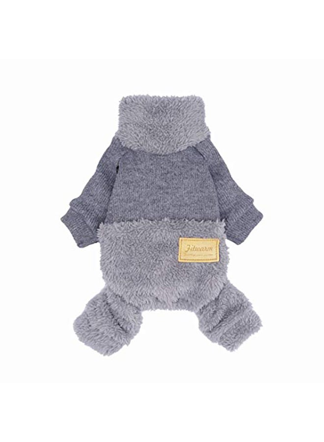 Fitwarm Turtleneck Knitted Dog Clothes Grey Small - Image 1