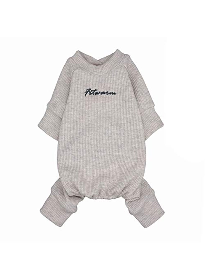 سترة من فيت وورم برقبة على شكل حرف V محبوكة من القطن للحيوانات الأليفة رمادي Medium - Image 1