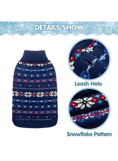 BINGPET Classic Snowflake Dog Sweater Blue Small  - Image 2