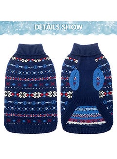 BINGPET Classic Snowflake Dog Sweater Blue Small  - Image 5