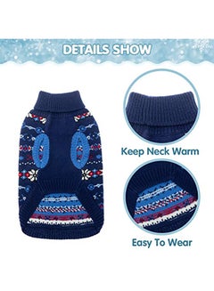 BINGPET Classic Snowflake Dog Sweater Blue Small  - Image 3