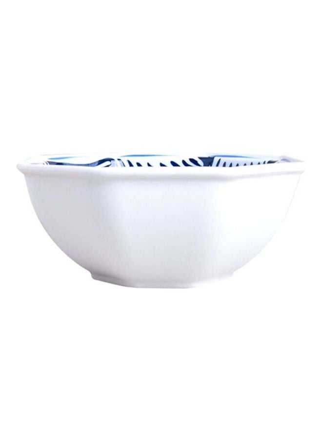 Sharpdo Curved Octagonal Bowl White/Blue 22x22x9cm - Image 3