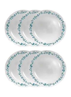 Corelle 6-Piece Livingware Country Cottage Dinner Plate White/Blue/Green 6x26cm  - Image 1