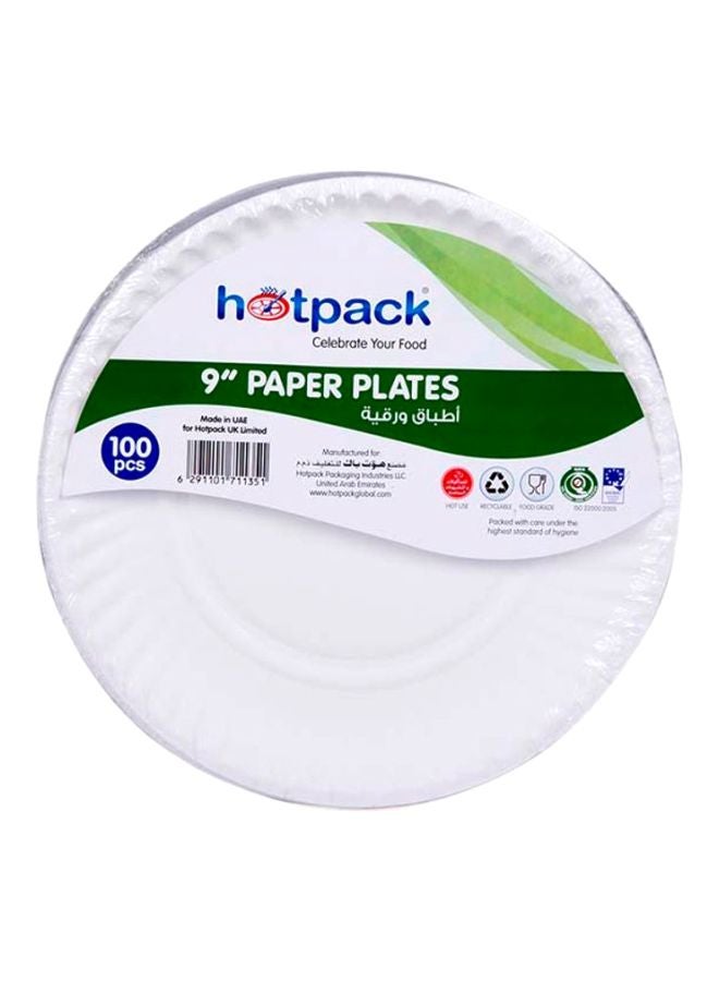Hotpack This Product Contains The Following Features: Brand: Hotpack Color: White Type: Disposable Plates Number Of Pieces: 100 Pieces White 9inch
