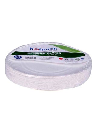 Hotpack This Product Contains The Following Features: Brand: Hotpack Color: White Type: Disposable Plates Number Of Pieces: 100 Pieces White 9inch - view 2