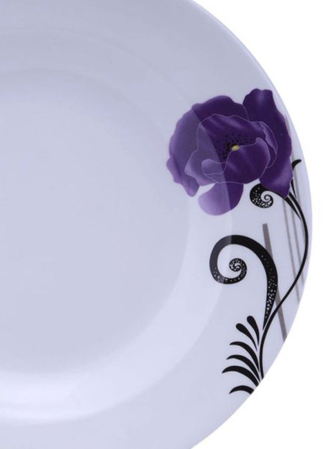 Flower Print Plate M/W10 White/Violet 10inch