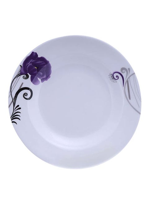 Flower Print Plate M/W10 White/Violet 10inch