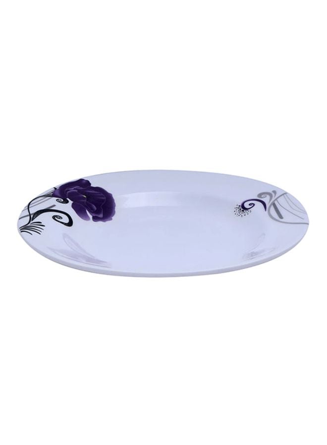 Flower Print Plate M/W10 White/Violet 10inch