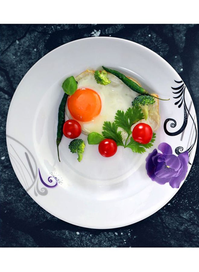 Flower Print Plate M/W10 White/Violet 10inch