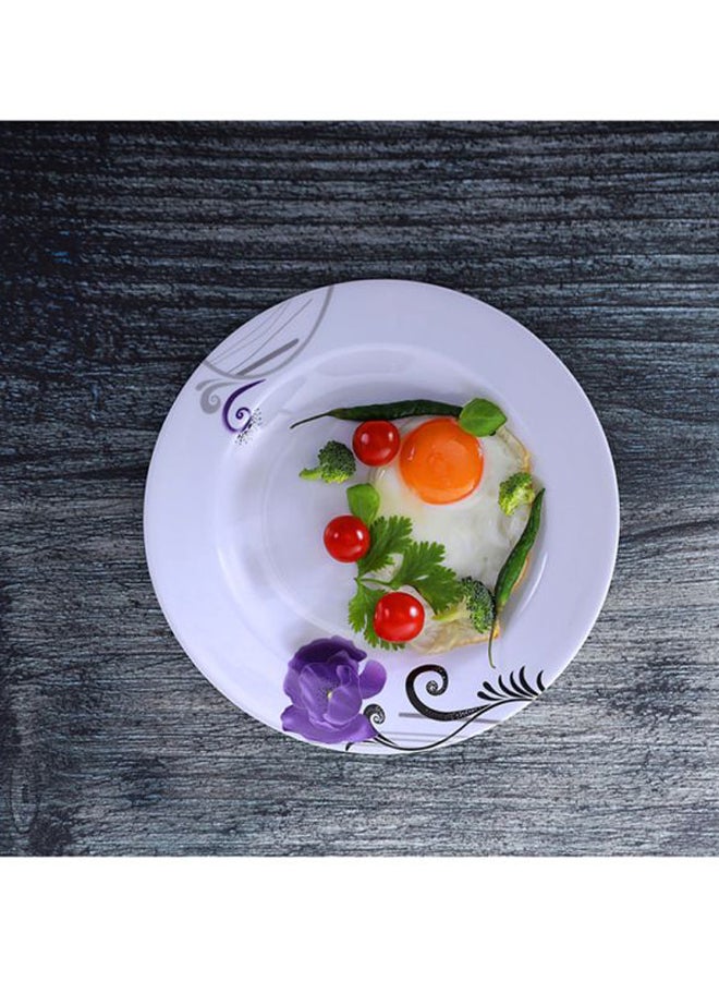 Flower Print Plate M/W10 White/Violet 10inch