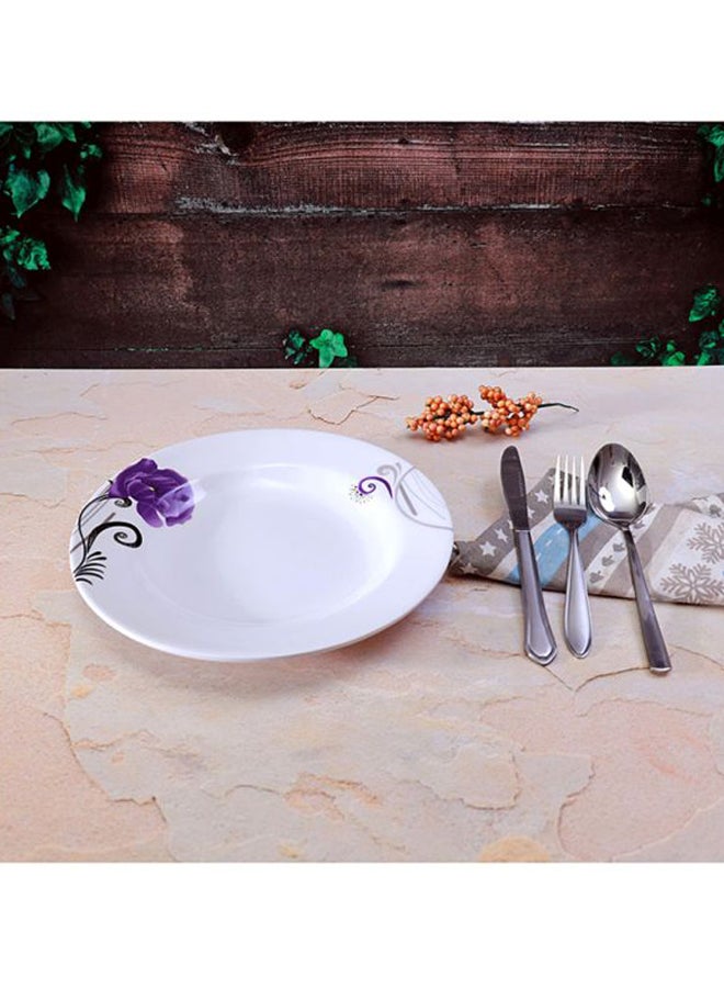 Flower Print Plate M/W10 White/Violet 10inch