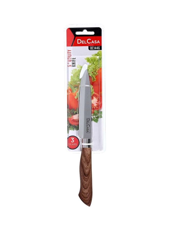 DELCASA - Utility Knife Black/Brown/Silver 5inch - Image 1