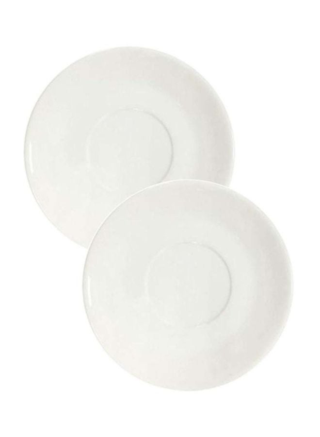 DINEWELL 2-Piece Saucer And Soup Liner Set White 6inch  - Image 1
