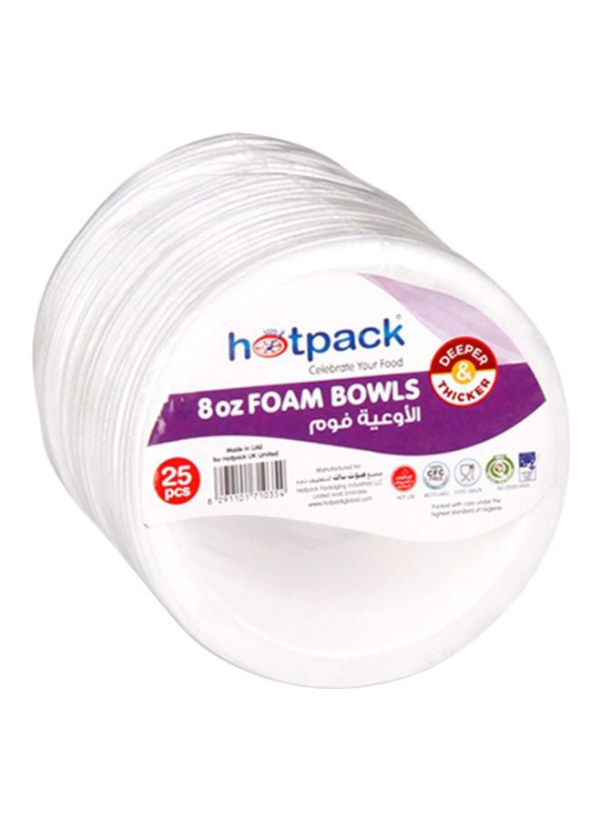 Hotpack 25-Piece Disposable Bowls White - Image 1