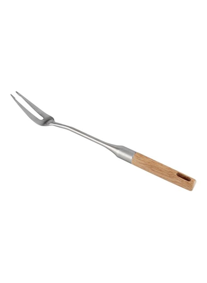 Berger Stainless Steel Meat Fork With Rubber Wood Handle Silver - Image 1