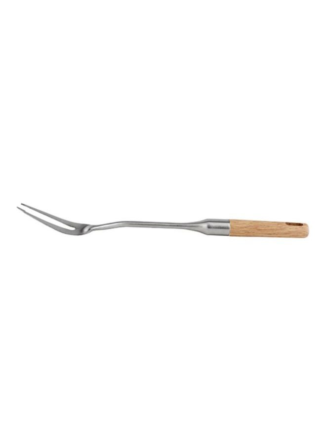 Berger Stainless Steel Meat Fork With Rubber Wood Handle Silver - Image 3