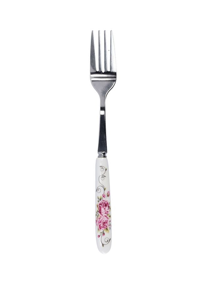 DELCASA 6-Piece Dinner Fork Set White/Pink  - Image 3