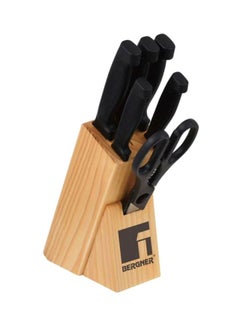 7-Piece Giyo Stainless Steel Knife Set Silver/Black/Brown
