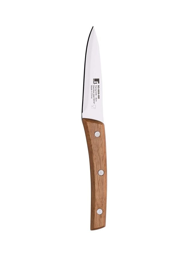 BERGNER - Nature Stainless Steel Paring Knife Brown/Silver 8.8cm - Image 1