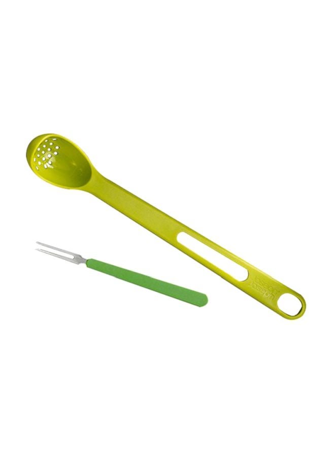 Joseph Joseph 2-Piece Scoop And Pick Jar Spoon And Fork Set Green 20x2.7x2.7cm  - Image 2