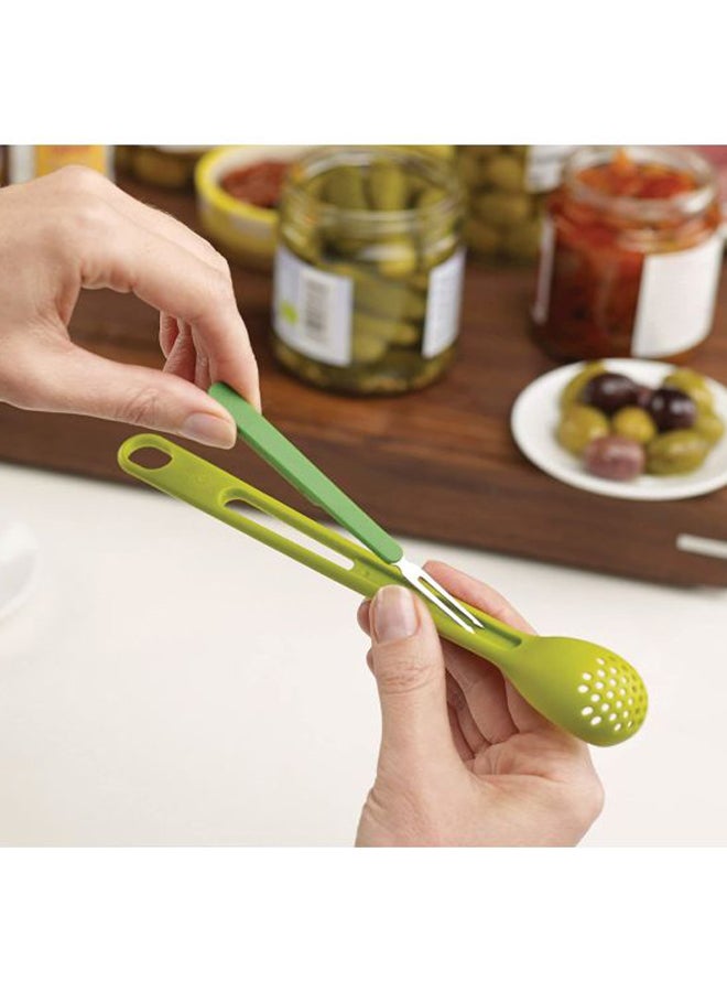 2-Piece Scoop And Pick Jar Spoon And Fork Set Green 20x2.7x2.7cm