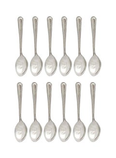 RAJ 12-Piece Royal Dessert Spoon Set Silver 0.4x8.6x22cm  - Image 1