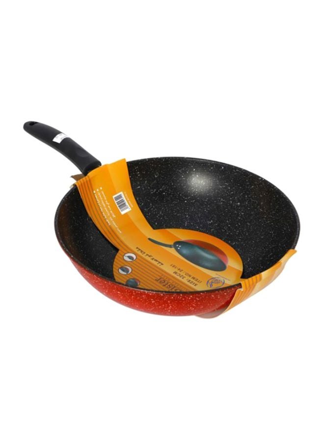 Bister NON-STICK GRANITE WOK PAN BACKLITE HANDLE Black/Red 34.0cm - Image 1