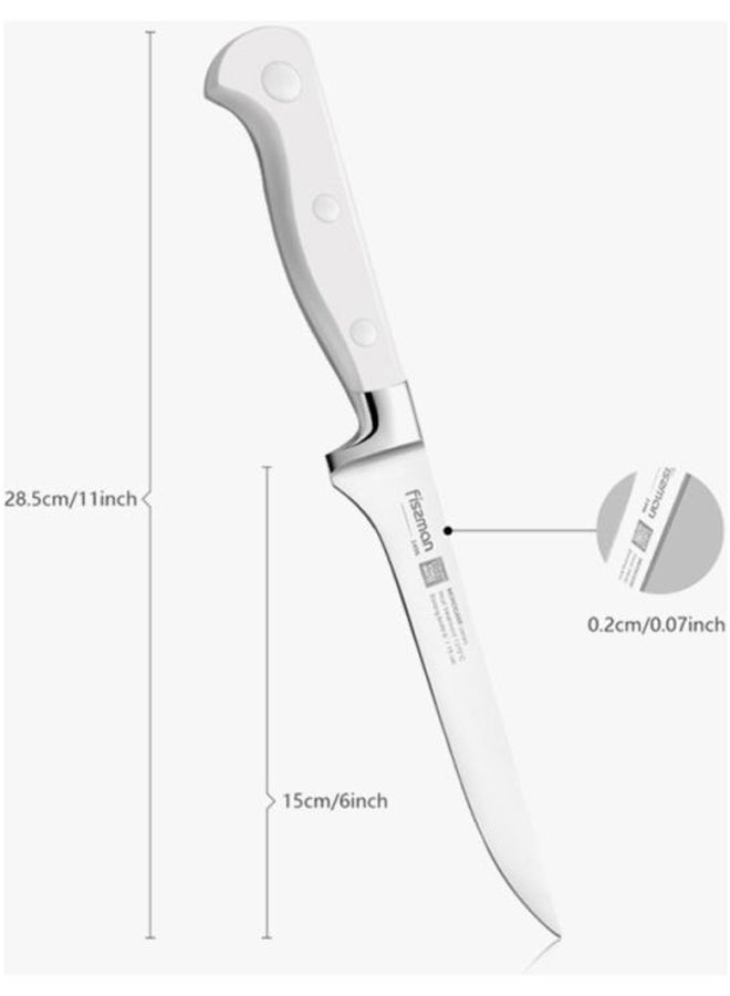 Monogami Non Stick Graphite Boning Knife White/Silver 6inch