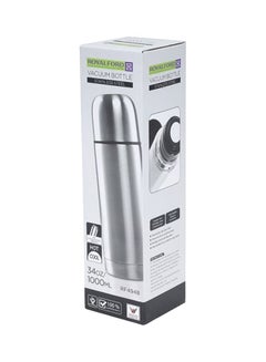 Royalford Stainless Steel Vacuum Bottle Sweat Free Leakproof Dishwasher Safe Water Bottle Silver 1Liters  - Image 3