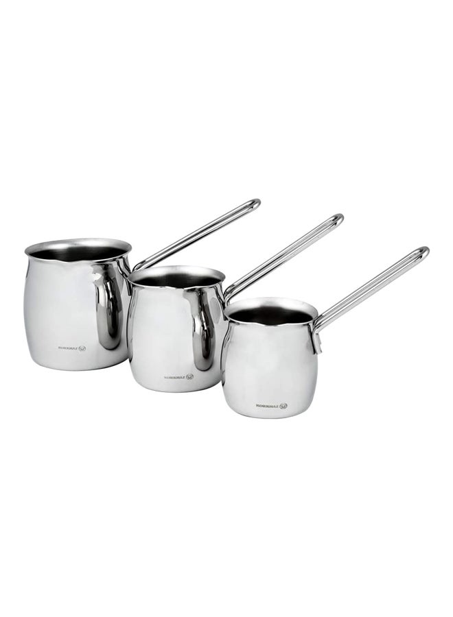 Korkmaz 3-Piece Tombik Beverage Pot Set Silver - Image 2
