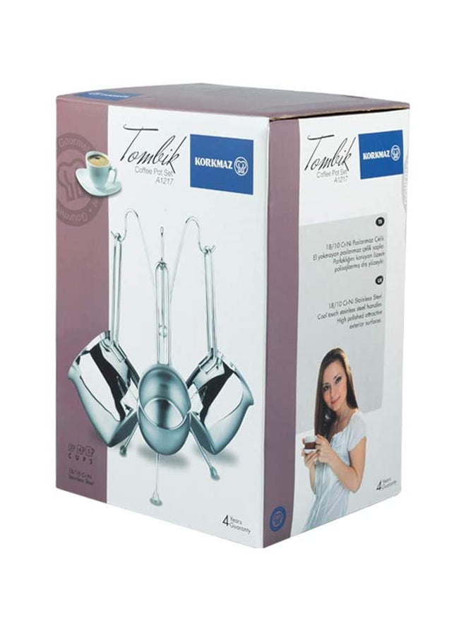 Korkmaz 3-Piece Tombik Beverage Pot Set Silver - Image 5