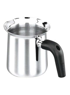 Korkmaz Orbit Milk Pot Silver/Black 1Liters  - Image 1