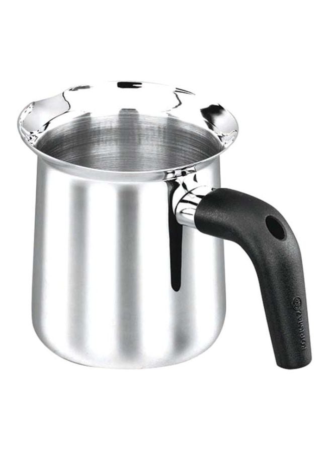 Korkmaz Orbit Milk Pot Silver/Black 1Liters  - Image 1