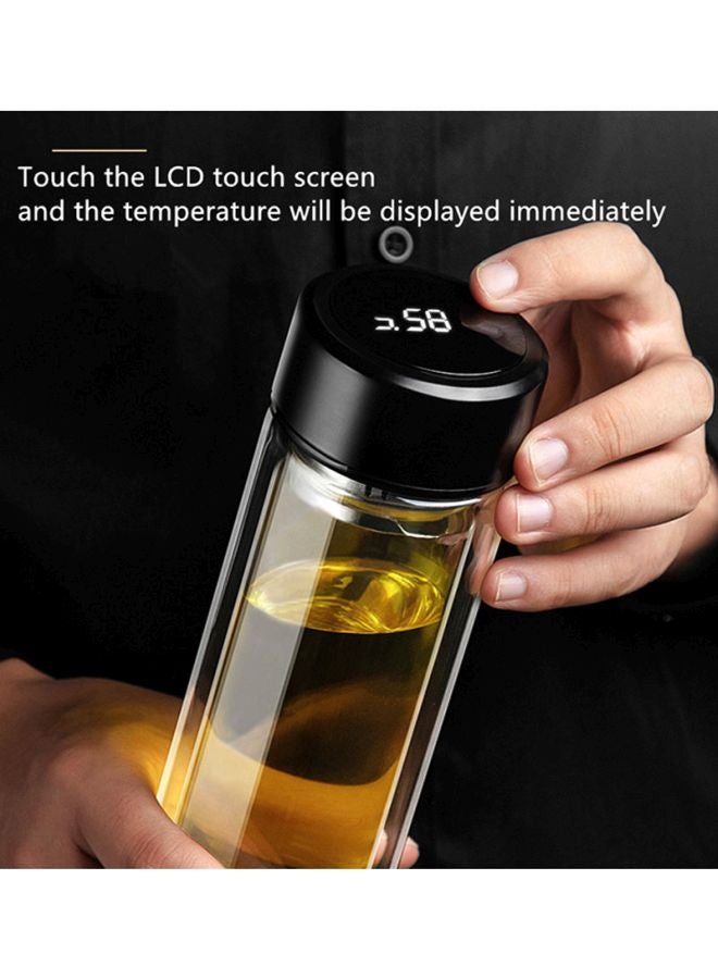 Beauenty Glass Water Bottle With Filter Clear/Black 20.5cm - Image 2