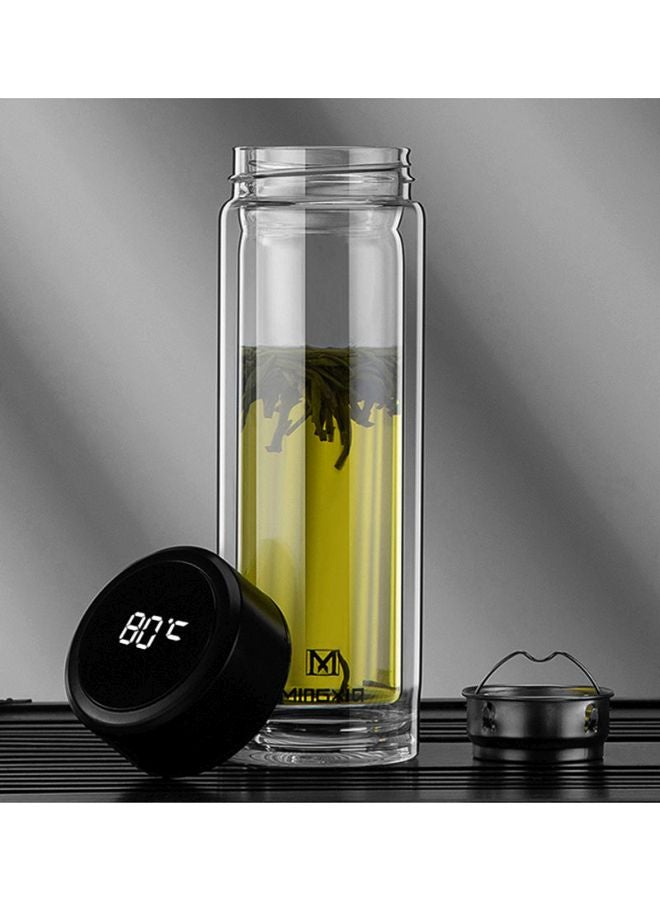 Beauenty Glass Water Bottle With Filter Clear/Black 20.5cm - Image 5