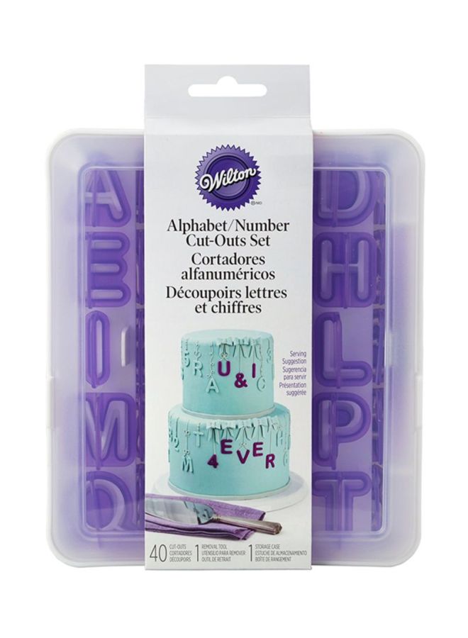 ويلتون طقم قطّاعات على شكل أحرف أبجدية و أرقام مكون من 40 قطعة أرجواني 6.2x5.43بوصة - Image 3