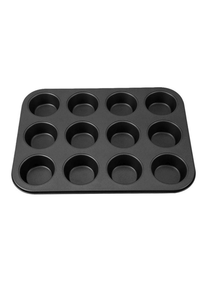 Sharpdo 12-Cup Cake Mould Black - 35x26.2cm - Image 1