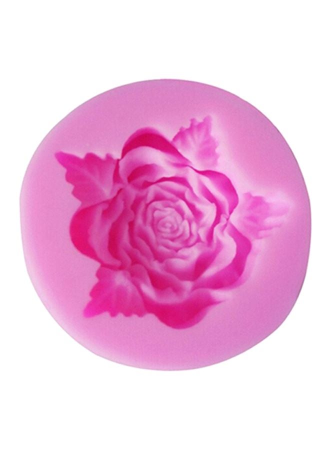 Sharpdo Fondant Rose Shaped Silicone Cake Mould Pink 5x1.5cm - Image 1
