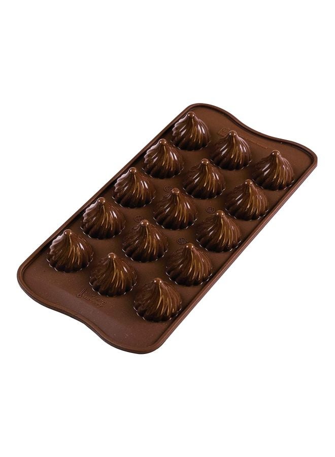 Silikomart Choco Flame Silicone Mould Brown 11x28x240mm - Image 1