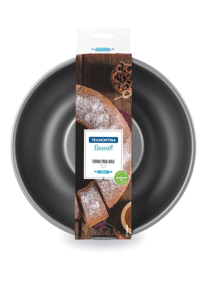 TRAMONTINA Brasil 24cm 1.4L Graphite Aluminum Cake Pan with Interior and Exterior Starflon Max PFOA Free Nonstick Coating Red 24x14cm  - Image 2